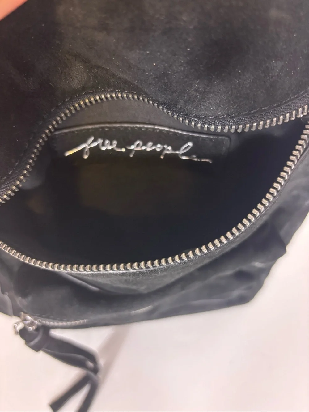 Free People Black Suede Sling Backpack